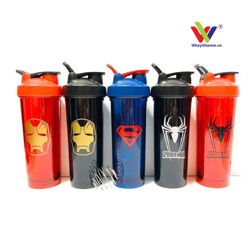 Bình Lắc Tập Gym ⭐️Bình nước đa năng⭐️ Bình lắc Shaker Thể -Siêu Anh Hùng Marvel 700ml (Chất liệu nhựa cao cấp)