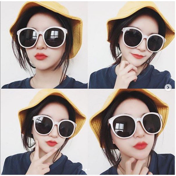 Kính tròn hotgirl màu trắng K01