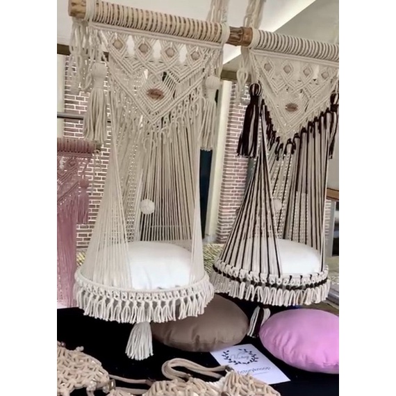 võng mèo, xích đu mèo chụp ảnh macrame handmade (tặng kèm đệm lót)