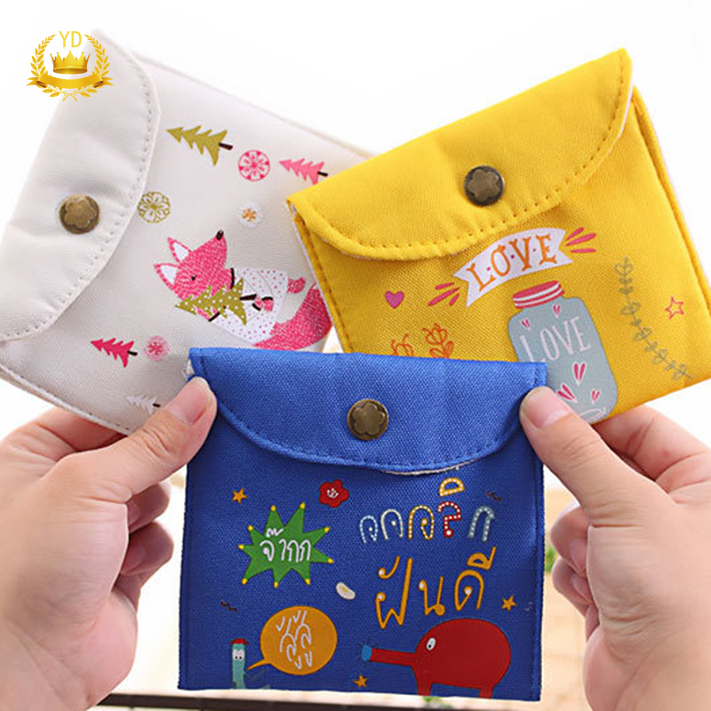 [Hàng mới về] Túi đựng băng vệ sinh vải canvas ngăn rộng dành cho nữ