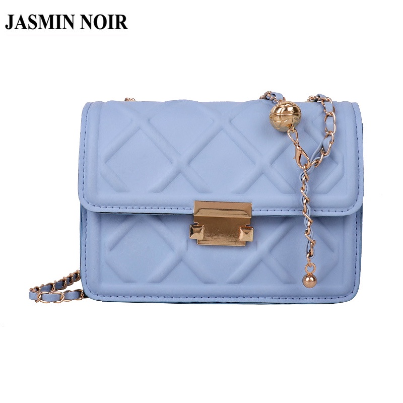 Túi Đeo JASMIN NOIR Chéo Nắp Lật Họa Tiết Kẻ Ô Phối Dây Xích Cho Nữ