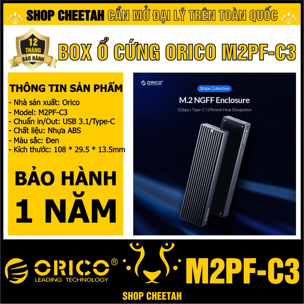 [Mã ELMS05 giảm 5% đơn 300k]Box ổ cứng SSD M2 Orico M2PF-C3 (NGFF) – CHÍNH HÃNG – Bảo hành 12 tháng