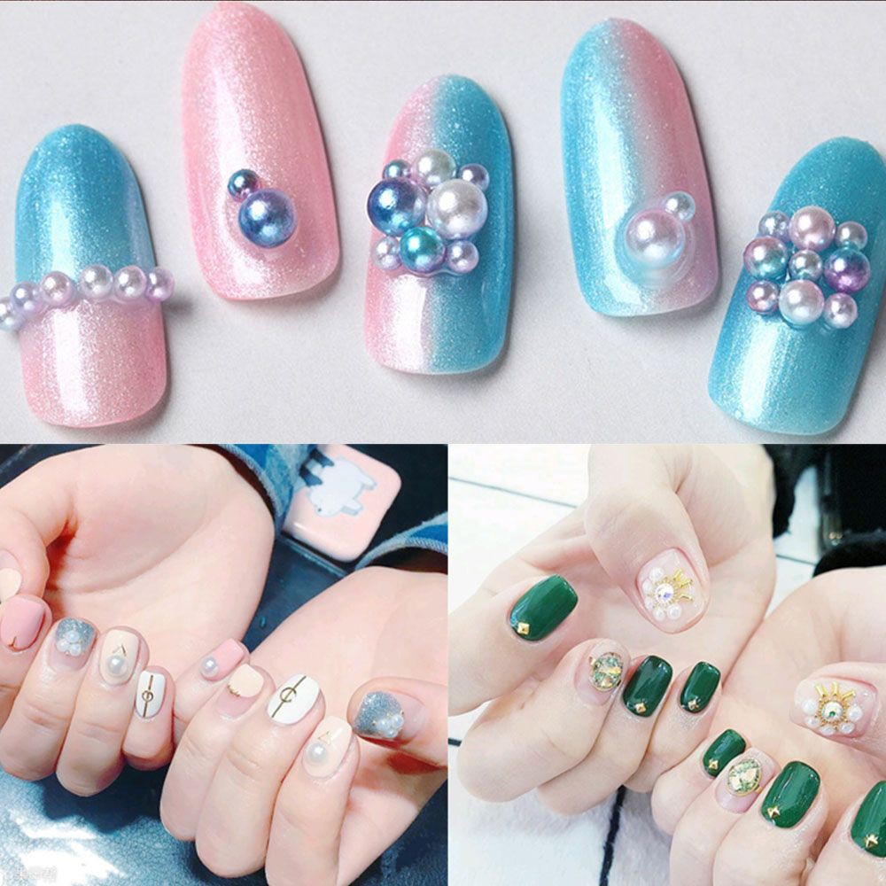 Hạt nổi 3D màu gradient đính móng nghệ thuật