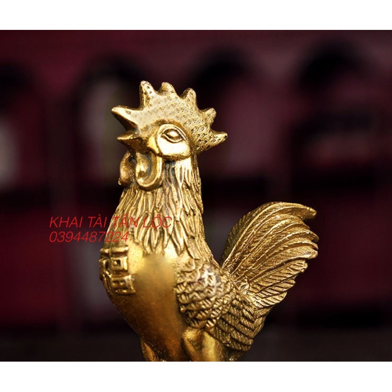 Tượng gà trống phong thủy bằng đồng
