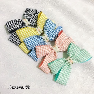 Kẹp tóc nơ caro dễ thương xinh xắn- handmade
