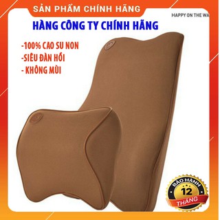 [HÀNG CAO CẤP]  Gối tựa đầu và tựa lưng ô tô,xe hơi chất liệu Cao Su Non Cao Cấp-SIÊU ĐÀN HỒI