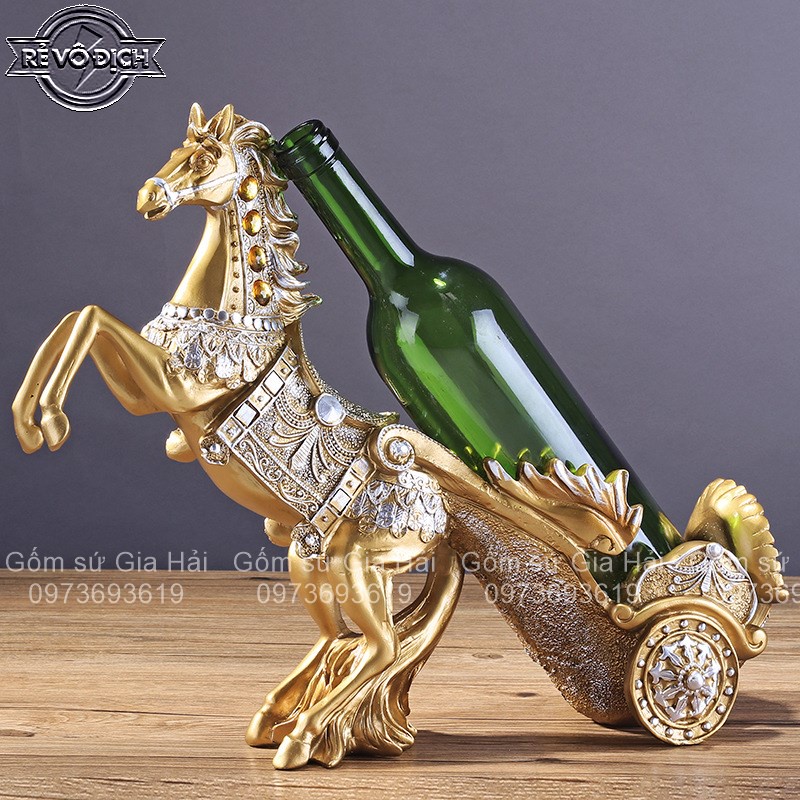 Xe Ngựa Kéo Rượu Vang - Kệ Đựng Rượu Hình Con Ngựa