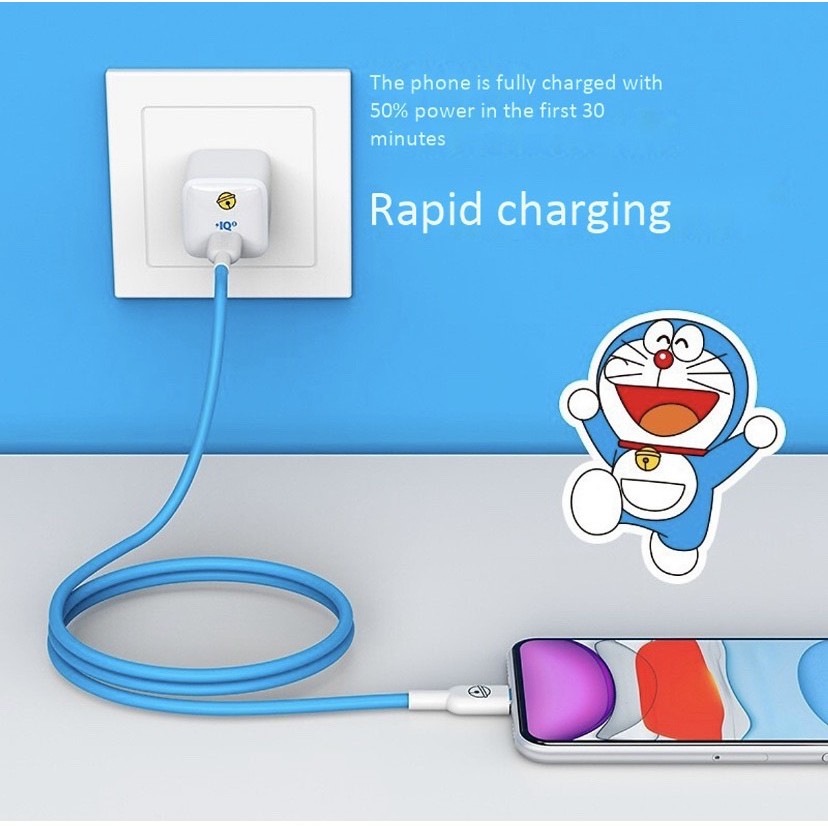 Cáp sạc Anker Doraemon Power line ll A8632 type C to Linghtning 0.9m MFI sạc PD cho IP/IPAD