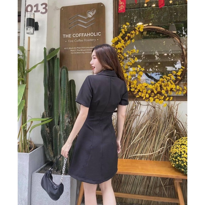 ĐẦM VEST ĐEN KẾT NÚT