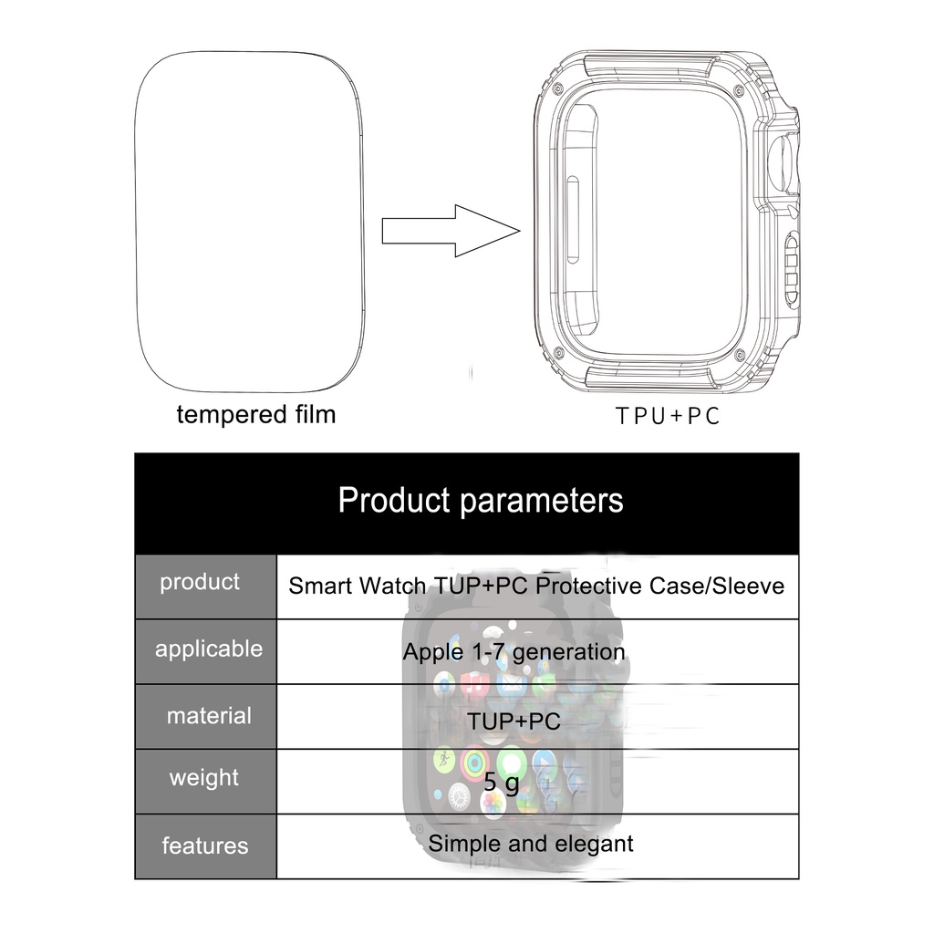 Kính Ốp Bảo Vệ Mặt Đồng Hồ Thông Minh Apple Watch 45mm 41mm 44mm 40mm 42mm 38mm iwatch serie 7 6 SE 5 4 3