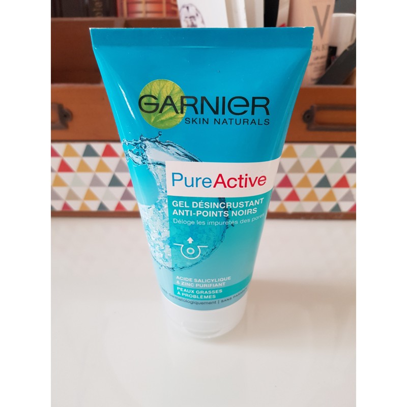 Garnier PureActive Gel Désincrustant Anti-Point Noirs - Sữa Rửa Mặt Giảm Mụn Đầu Đen 150ml