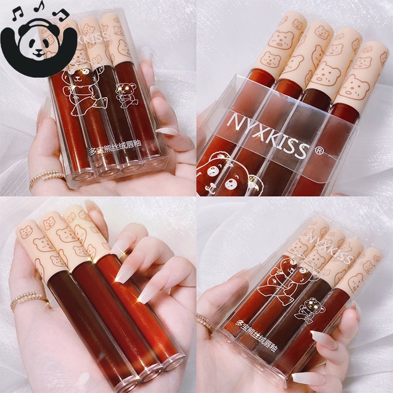 Bộ 4 Son Môi Dạng Lỏng NYX Không Dính Lâu Trôi Màu Nhung