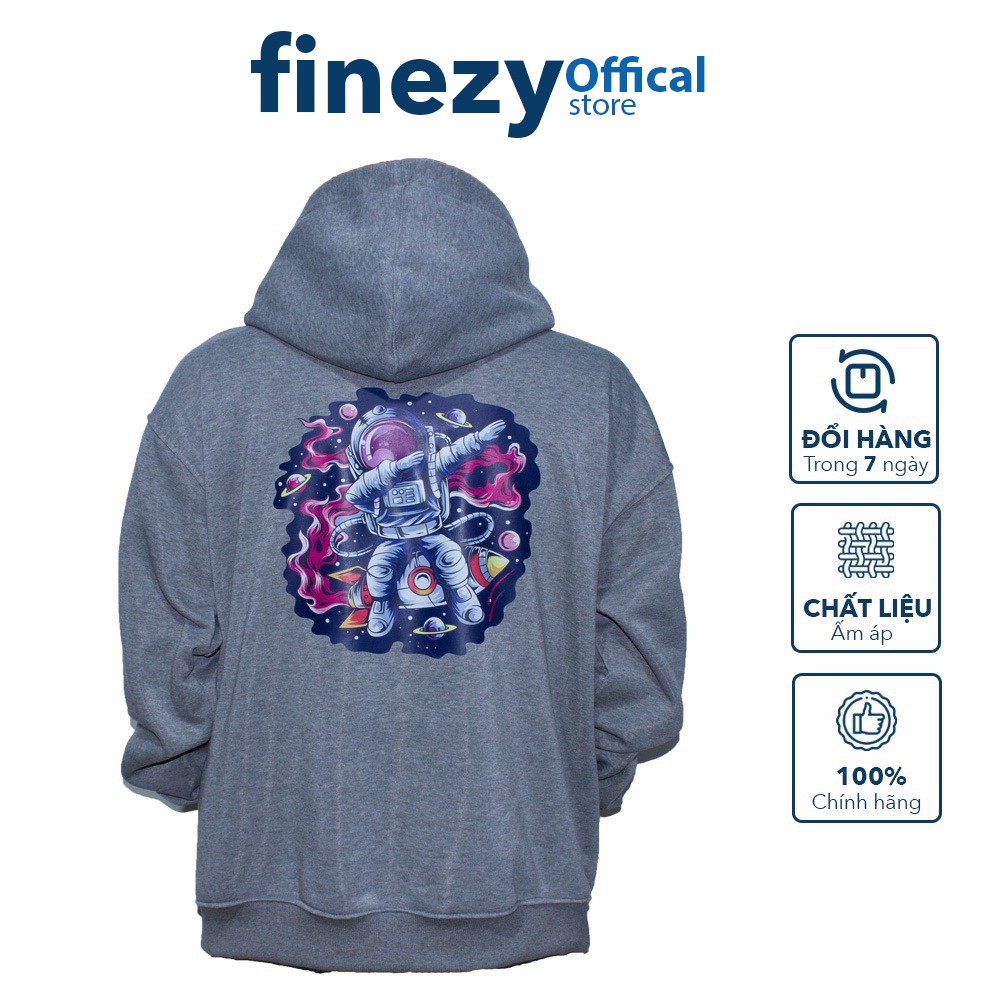 Áo Hoodie Phi Hành Gia nam nữ Finezy Unisex form rộng, vải nỉ dày