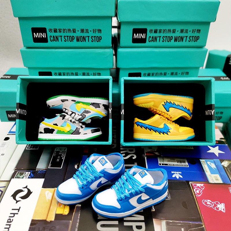Aj Móc Khóa Mô Hình Giày Bóng Rổ 3D Ba Chiều mini Trang Trí Tự Động Trưng Bày Mô Hình dewu