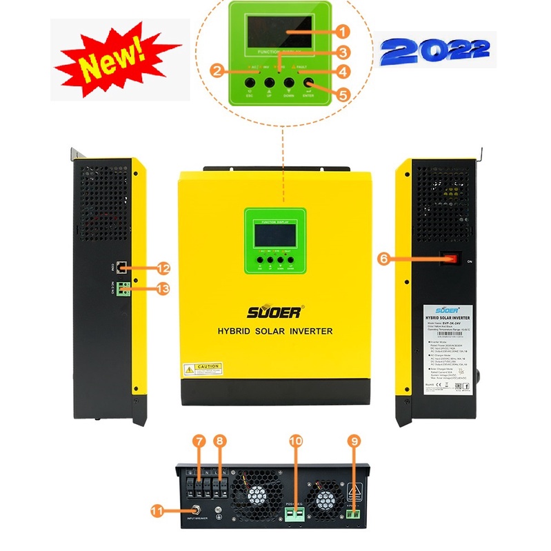 Biến tần Inverter Suoer 3000W-24V -SVP-3K-24V-Solar Hybrid Inverter 3KW