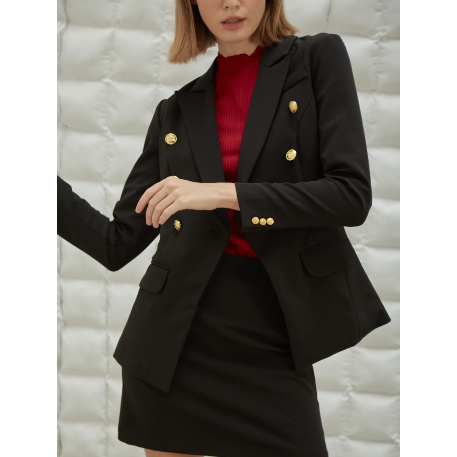 [Mã WABRCCS1 giảm 10% đơn 99K] COCO SIN - Áo Blazer Đen Đính Nút Gold | BigBuy360 - bigbuy360.vn