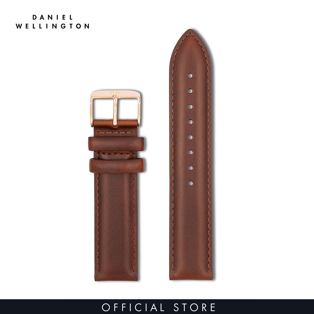 Dây da đồng hồ Daniel Wellington 20mm khóa màu vàng hồng - Cho đồng hồ Classic 40mm