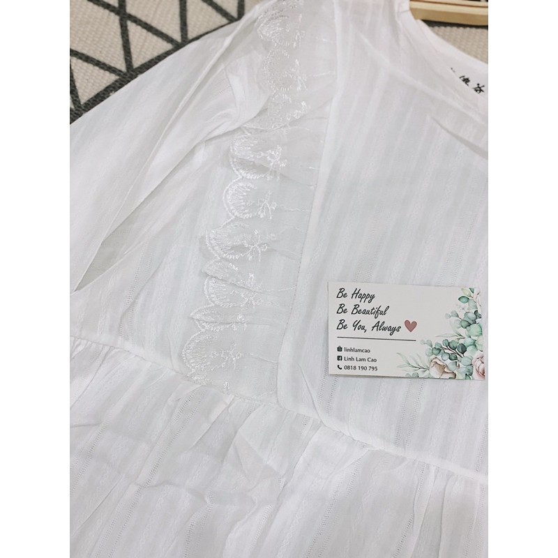Áo Sơ Mi Babydoll Cổ Tròn Dài Tay Mặc Đi Làm Đi Học Đi Chơi Đều Xinh [ẢNH THẬT+VIDEO]