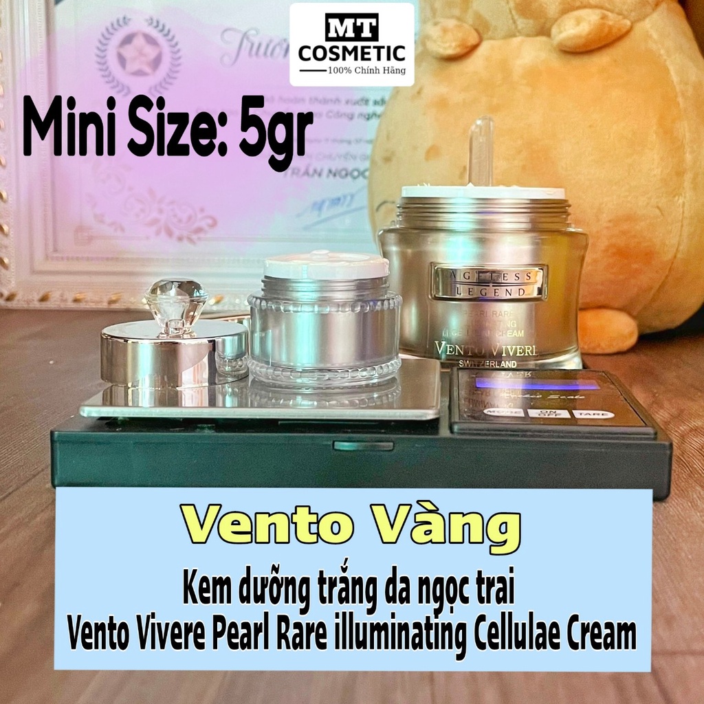 Kem Vento Vàng - Mini Size 5gr – Pearl Rare illuminating - Chuyên Dành Cho Da Nám - Dưỡng trắng da 5gr