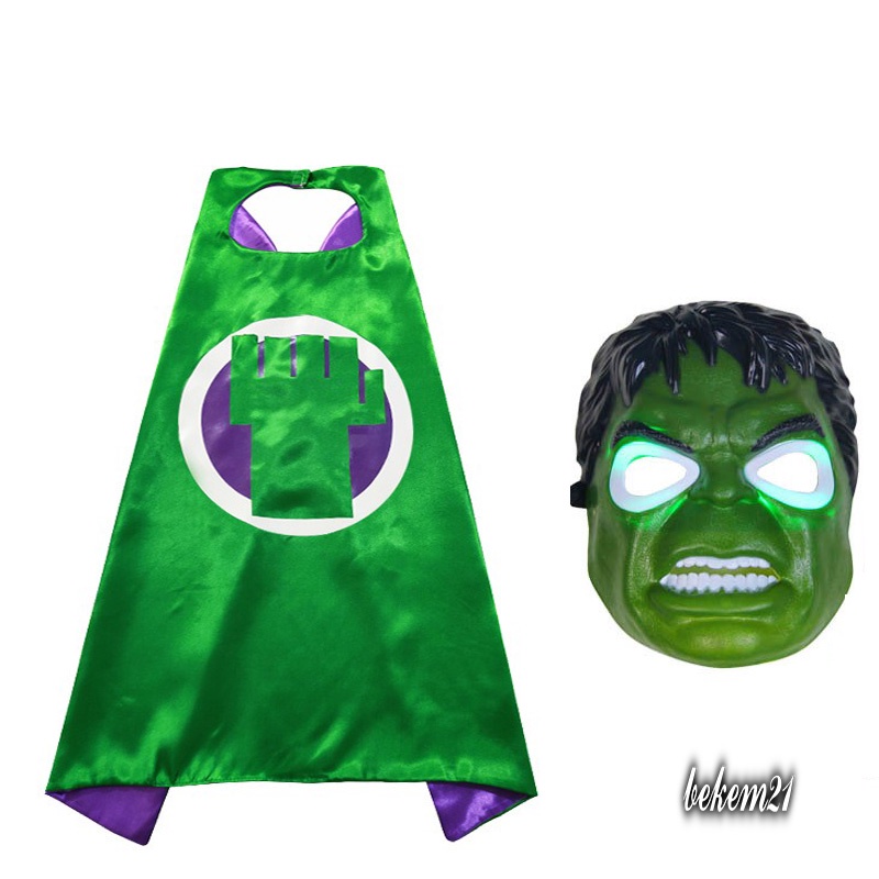 Bộ Áo Choàng SIêu Nhân Kèm Mặt Nạ Avengers Marvel Spiderman Captain America Siêu Nhân Elsa Cho Bé