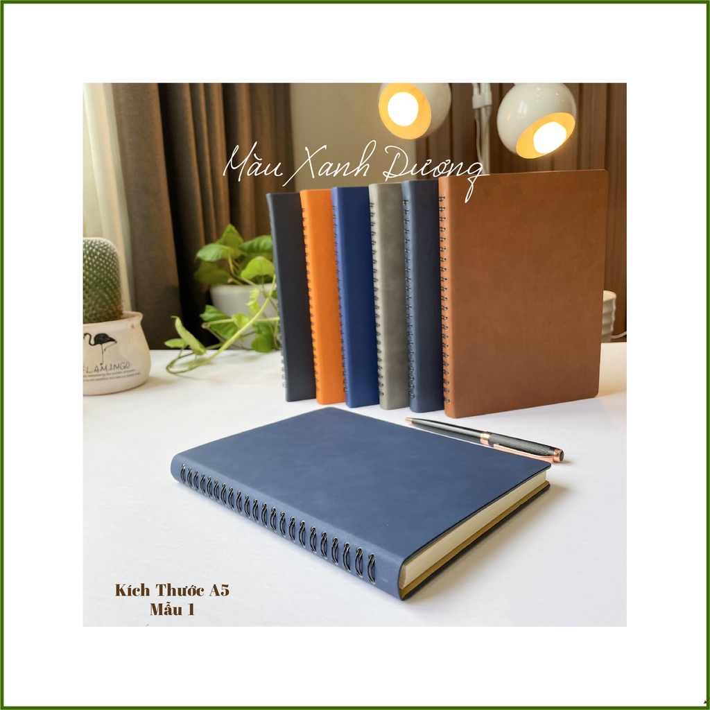 Nhập  Giảm ngay10K Đơn 80K - Sổ Tay Lò Xo Da - Bìa Trơn Mịn - Chống Thấm Nước