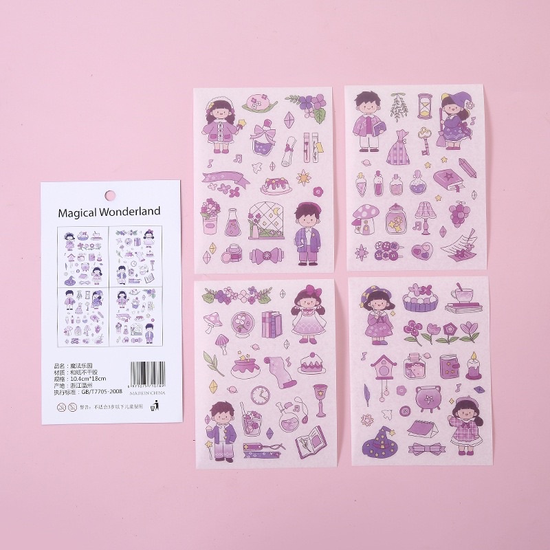 set sticker trang trí chai lọ, bình nứơc vật dụng linh tinh ……