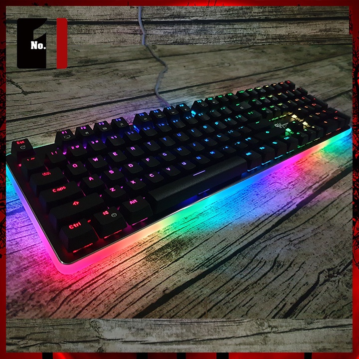 Bàn Phím Cơ Xuyên Led Gaming Màu Trắng Royal Kludge RK918 Led Rgb Bàn Phím Máy Tính Laptop Chơi Game Có Dây