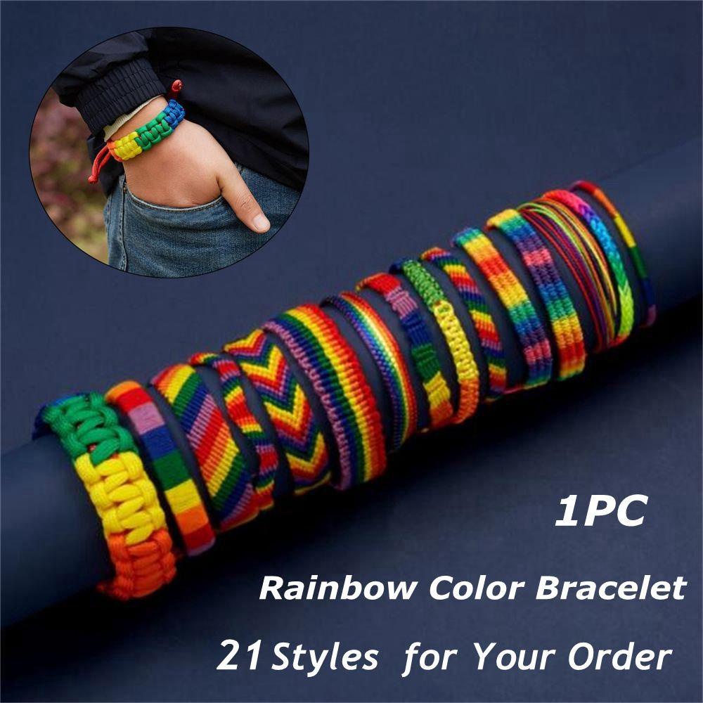 Vòng Tay Dây Bện Màu Sắc Cầu Vồng LGBT Độc Đáo