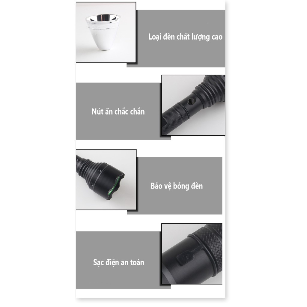 Đèn Pin Siêu Sáng Police LYS015, Chiếu Xa 600m, Chống Nước, Pin Cực Bền + Tặng Sạc