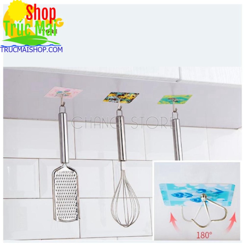 Móc Dán Tường Treo Đồ Họa Tiết 3D Siêu Dính Chịu Lực Tốt
