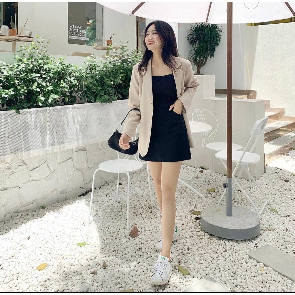 Áo Vest công sở Oversize màu Đen, blazer dáng suông rộng chất vải cao cấp kiểu hàn quốc