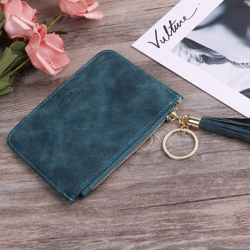 Ví Nữ Mini Giả Da Đính Núm Tua Xinh Xắn