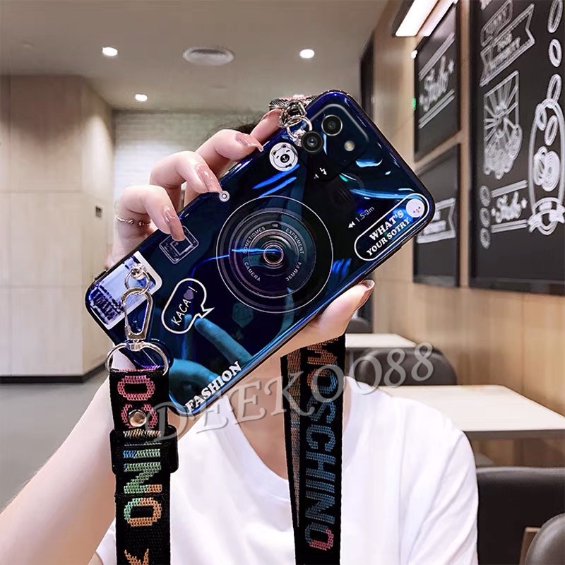 Ốp Điện Thoại Hình Máy Ảnh Có Dây Đeo Cho Samsung Galaxy A03 A03S S21 FE 5G