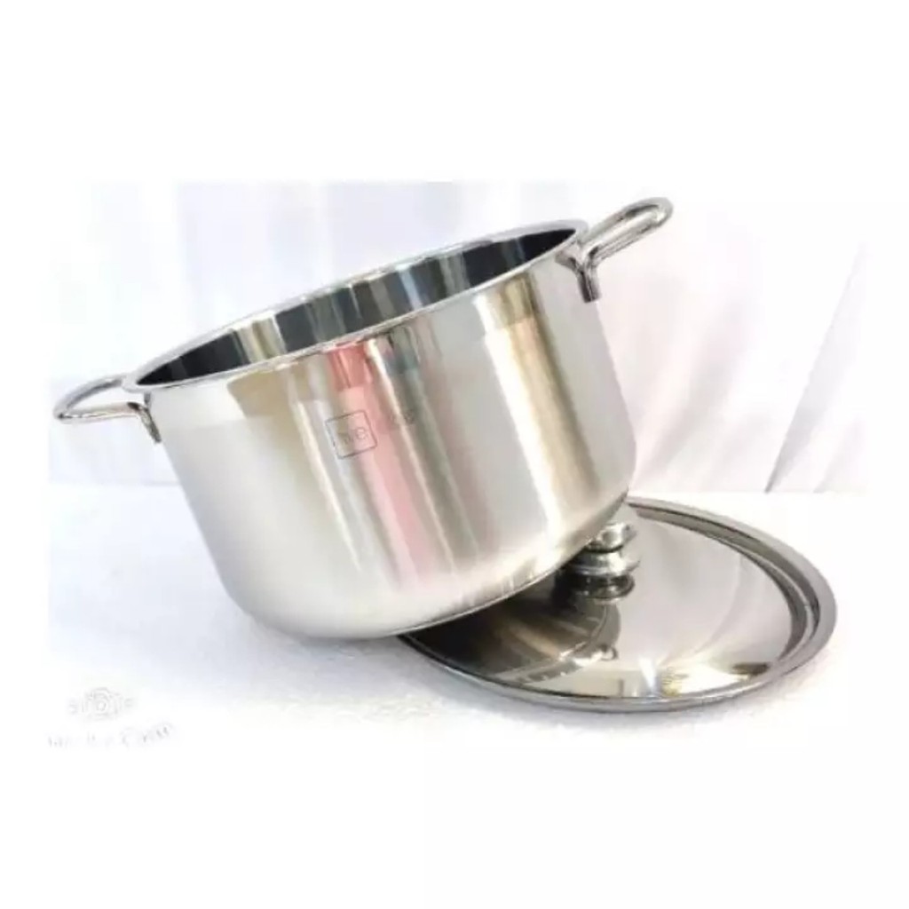 Nồi Luộc Gà Inox 430,bếp từ 3 Đáy Fivestar Standard 26cm/28Cm/30cm nắp Inox(SW).tặng 2 vá canh inox