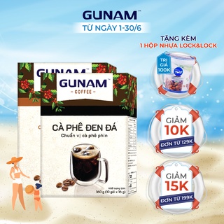 [Tặng hộp L&L] Combo Cặp Đôi Hoàn Hảo - cà phê hòa tan GUNAM đen đá (10 gói x 16g) + cà phê hòa tan GUNAM bạc sỉu (