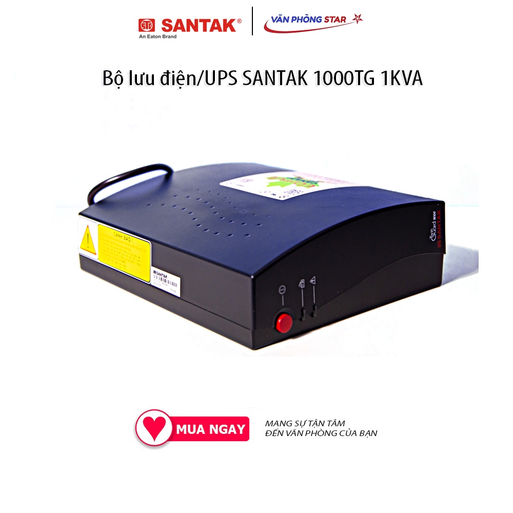 Bộ lưu điện UPS Santak 1000VA/600W - TG 1000 Công suất 600 Watts / 1000 VA 02 ổ cắm ra