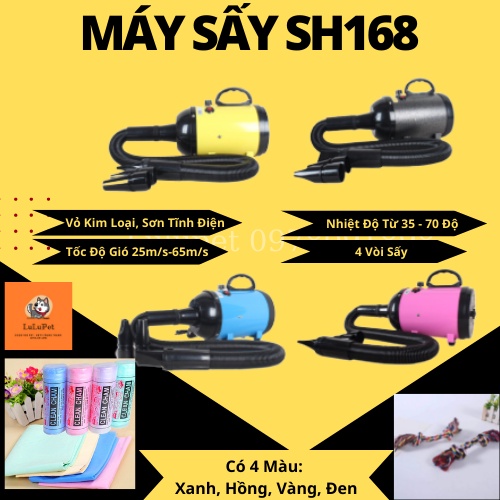 Máy Sấy Lông Chó Mèo Chuyên Dụng, Công Suất Lớn-Tặng Khăn Siêu Thấm &amp; Dây Chơi
