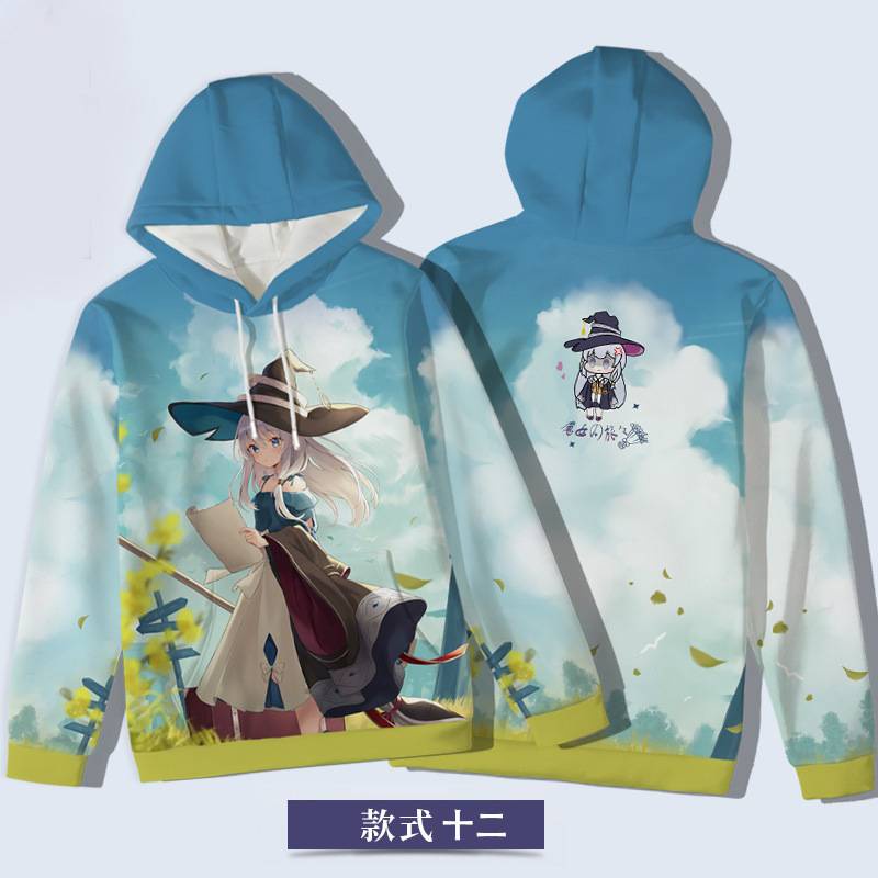 Áo Hoodie Dài Tay Cổ Tròn In Hình Anime Wandering Witch: The Journey of Elaina Cosplay Ilyina