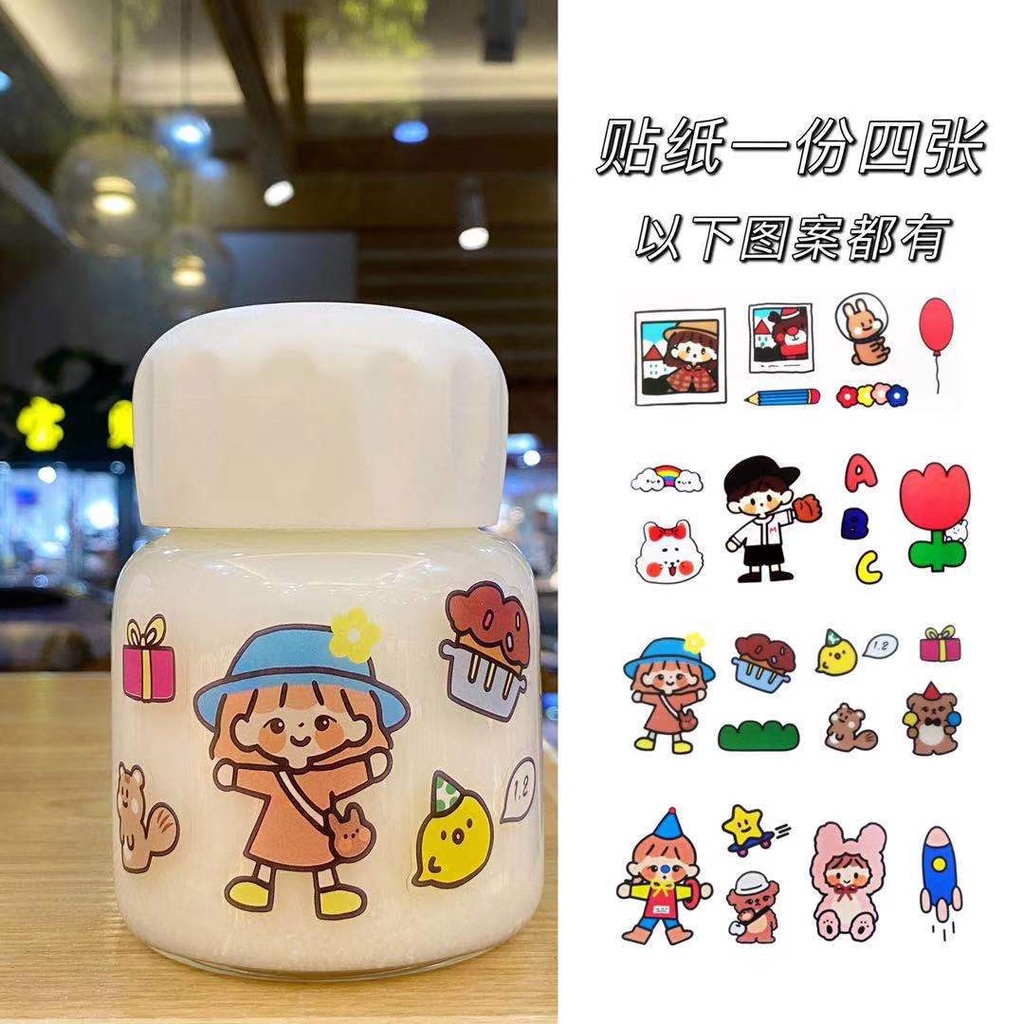 Bình Nước Mini 220ml Chống Rò Rỉ Thiết Kế Dễ Thương Có Dây Đeo Tiện Dụng Cho Học Sinh