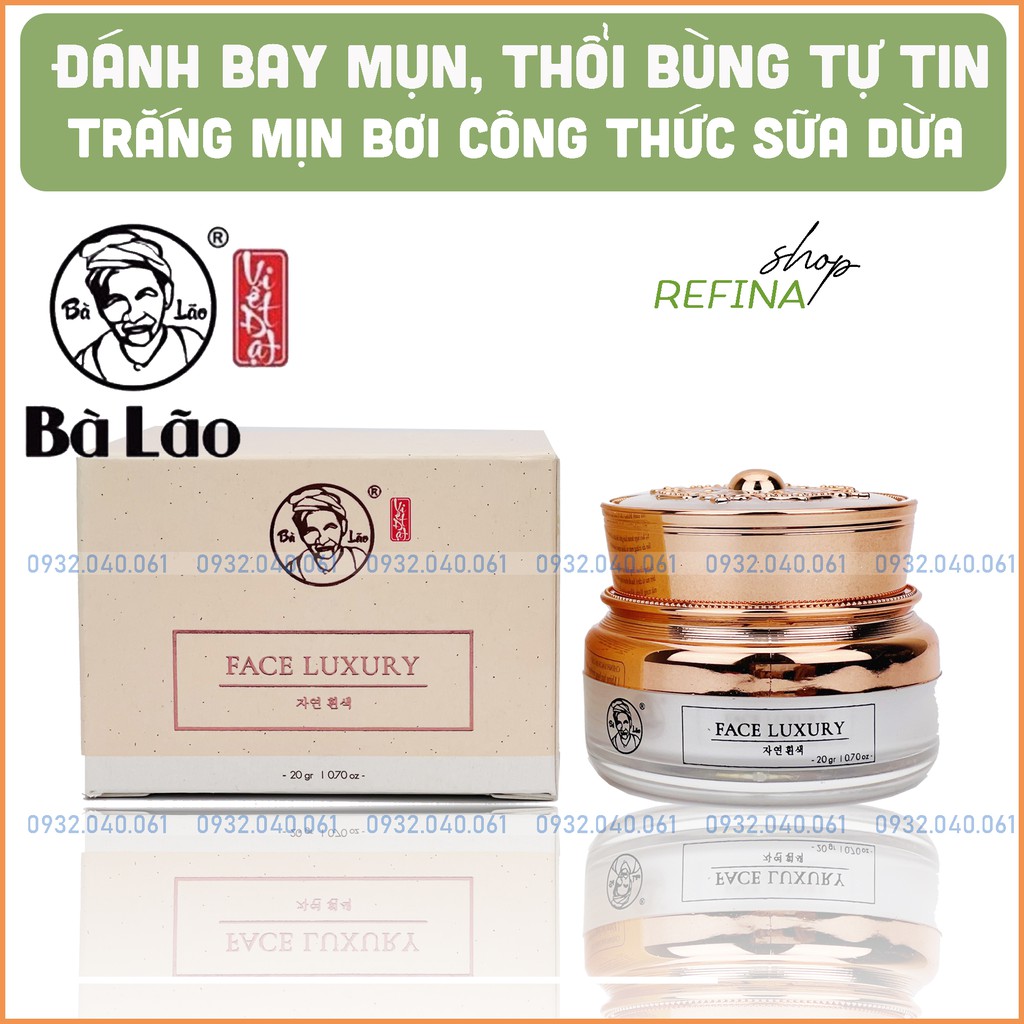 Kem Face Sữa Dừa Bà Lão Matcha & Luxury Chống Lão Hoá