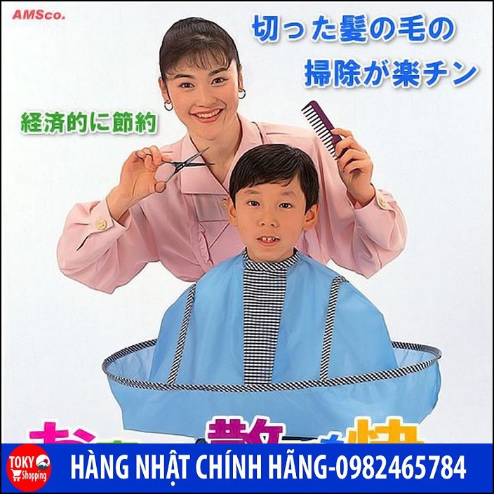 Áo choàng cắt tóc có khay hứng Hàng Nhật Chính Hãng
