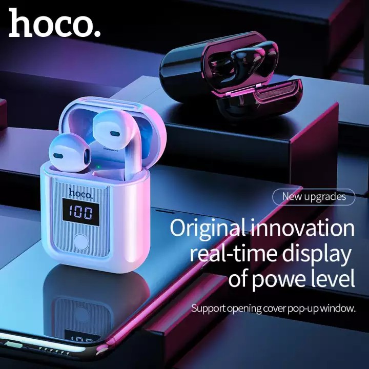 Tai nghe Hoco S11 Bluetooth V5.0 chất âm cực hay tặng kèm cáp sạc Lightning và case silicon đặc biệt có màn hình LED