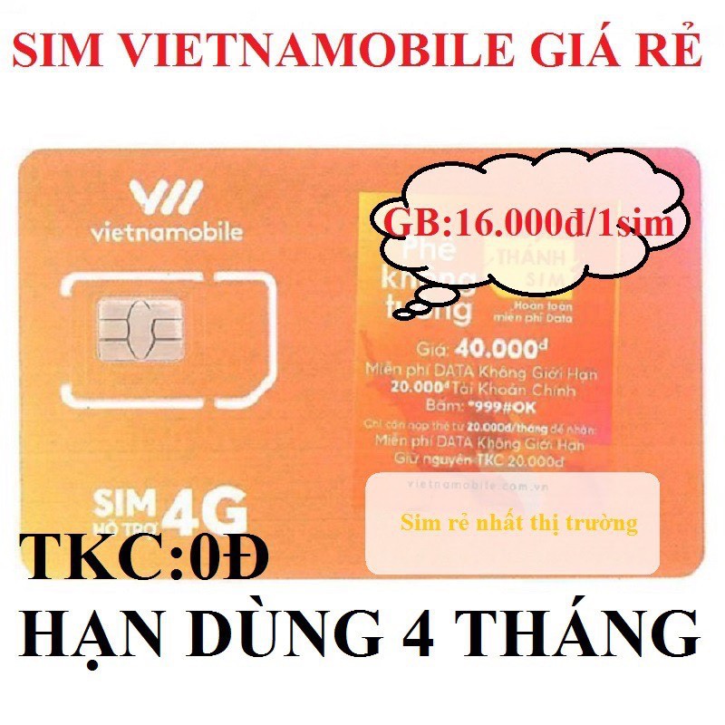 Sim số Vietnamobile nhận mã code tạo tài khoản zalo, fb, gmail....