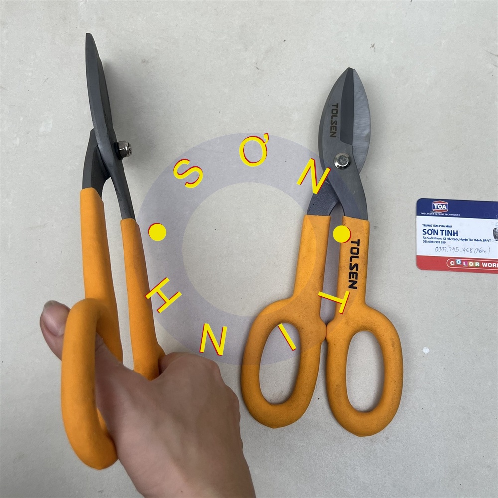 Kéo cắt tôn Tolsen 250mm 30036 300mm 30037chất liệu thép không gỉ, tay cầm bằng nhựa chống trơn trượt, chống va đập