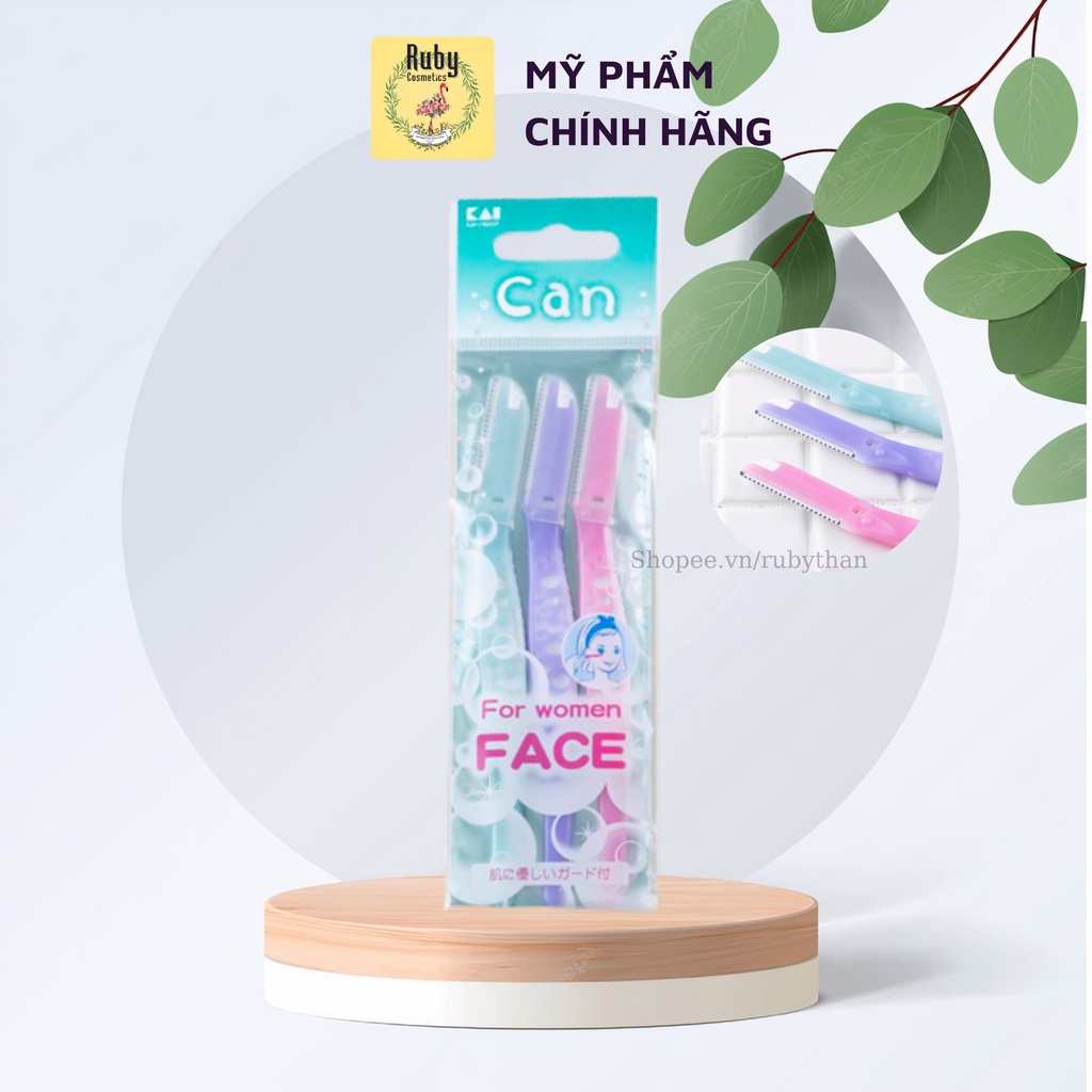 Dao Cạo Lông Mặt, Chân Mày Cao Cấp Kai Can For Women Face ( Set 3 Cây)