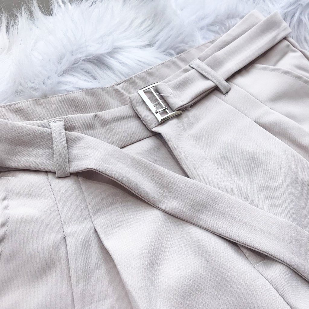 Quần baggy nam ống rộng cạp cao kèm đai ANYOUNG, Quần tây baggy nam kiểu dáng hàn quốc QD39