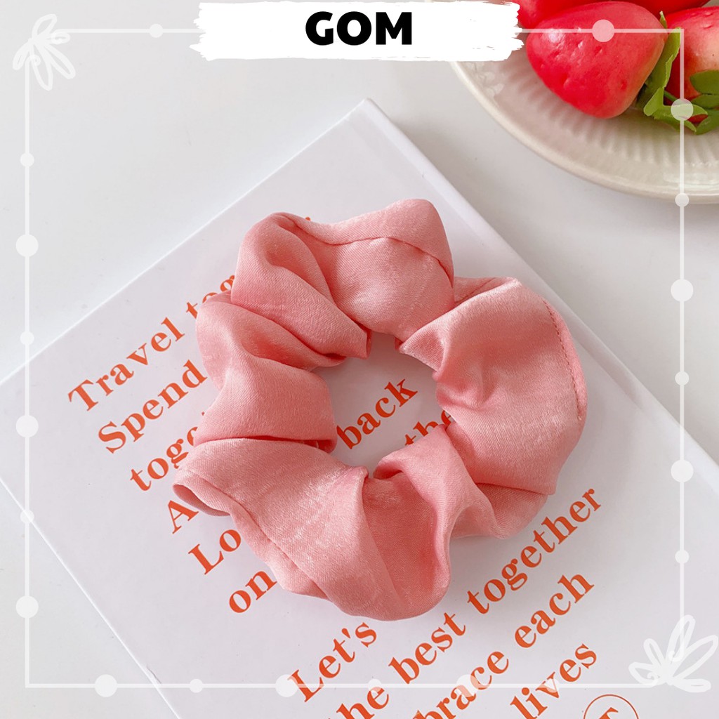 Dây cột tóc scrunchies, nhiều màu, bằng vải, hình chụp thật [GOM]