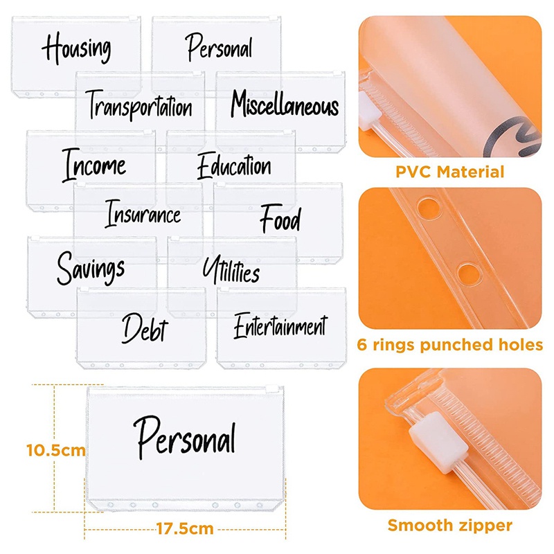 Set 25 bìa đựng tiền khổ A6 bằng da PU màu đen