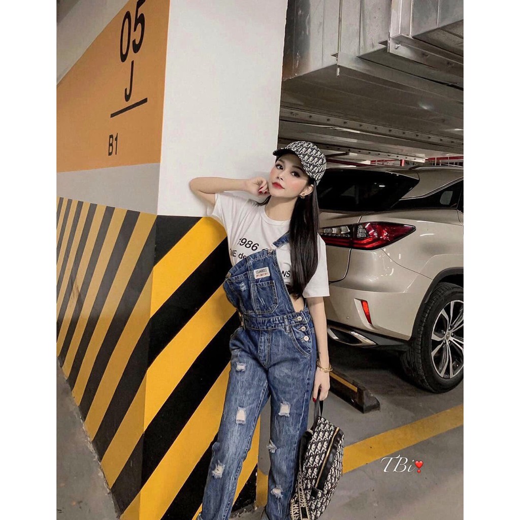 Quần yếm bò rách gấu quảng châu SL16