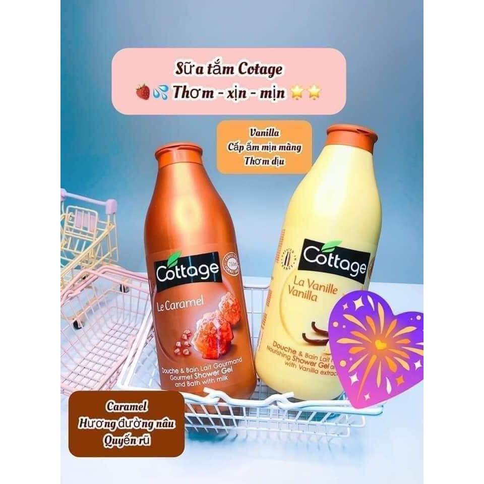 [Hàng chính hãng]  Sữa Tắm Dưỡng Thể Trắng Da Cottage 750ml của Pháp